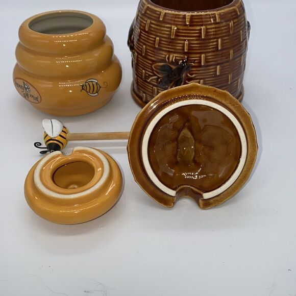 Lot of 2 Honey Pots Ceramic Vintage - Picture 6 of 8